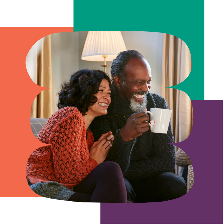 Two people sharing a warm moment at home